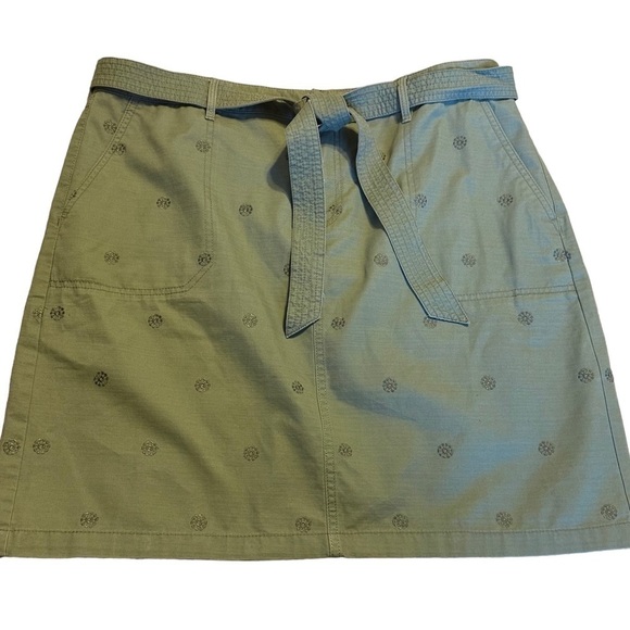 Talbots Embroidered Skirt Tennis Prep Pickleball Green Workout w/ Belt Size 16P - Picture 1 of 9